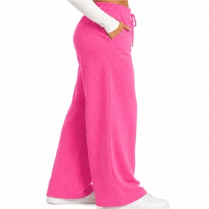Women Wide Leg Lounge <b>Trouser</b> Premium Plus Size Cozy Lounge Wear Relaxed Modern Casual Style Soft Cotton Comfort <b>Elastic</b> <b>Waist</b> - Product Image 3