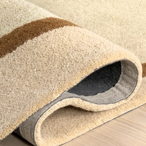 Modern Irregular Shape Beige Brown <b>Abstract</b> Handmade Rug Hand-Tufted Decorative Area Carpet for Living Room Decor - Product Image 2