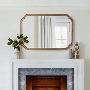 Espejo de Baño con Esquinas Redondeadas para Pared, Espejo Decorativo Rústico para Dormitorio, Sala de Estar o Tocador - Product Image 3