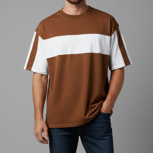 Camiseta Oversize de Algodón para Hombre, Lisa, Holgada, Cuello Redondo, Suave, Transpirable, Estilo Urbano de Verano, Suministro de Marca Privada - Product Image 3