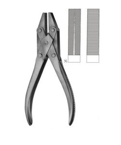 Alicates Planos de Punta Paralela de 185 mm de Acero Inoxidable para Doblar Alambres de Ortodoncia, Instrumento Dental Manual OEM ODM - Product Image 1