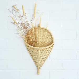Rattan wall basket braided ice cream shaped baskets <b>decorative</b> piece for walls cheapest price - Product Image 3