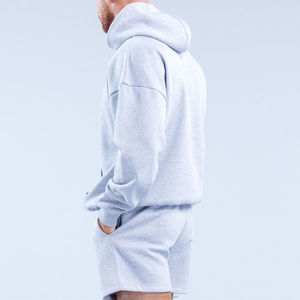 Hot Sale Custom Logo Plus Size Solid Color Men's <b>Sets</b> Hooded Comfortable Casual Simple Hoodie Short <b>Sets</b> For Men New - Product Image 2