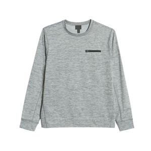 Sudadera de Cuello Redondo para Hombre, Color Gris, Manga Larga, Tejido de Punto, Corte Regular, Color Sólido, Casual - Product Image 4