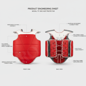 Protector de Pecho para Artes Marciales OEM ODM, Cómodo, Acolchado, para Taekwondo, Karate, MMA y Entrenamiento de Boxeo - Product Image 2