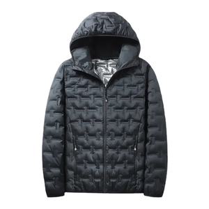 Veste en duvet blanche d'hiver pour hommes Graphene Self heating Windproof Pleated Hooded Puffer Jackets Casual Warm Down Coats Male Clothing - Product Image 4