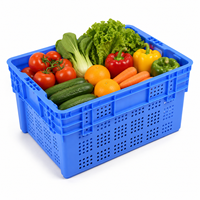 Panier de rangement ventilé empilable en plastique UGET pour légumes frais, fruits et poissons, caisses de transport en maille pour la logistique et la récolte