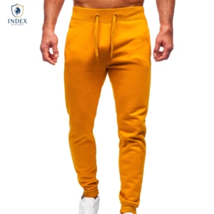Pantalones Deportivos de Algodón Color Mostaza para Hombre, Marca Index Apparel, Cintura Elástica, Estilo Casual, con Bolsillos Laterales, para Otoño - Product Image 1