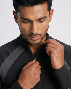 High <b>Tech</b> Gym Training Top Half Zip Full Sleeves Lightweight Breathable Stretch Performance Wear - Product Image 4