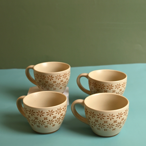 Tasses à thé en porcelaine fine Gardenia, durables, 150 ml/200 ml, en céramique, pour café et thé, lot de 4 avec soucoupes - Product Image 5