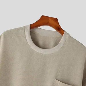 สินค้ามาใหม่ เสื้อยืดคอกลมแขนสั้นผู้ชาย & กางเกงขาสั้นมีเชือกผูก เสื้อผ้าลำลองฤดูร้อน สตรีทแวร์ ทรงหลวม โลโก้สั่งทำ ชุด 2 ชิ้น - Product Image 3