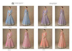 Robe Anarkali de qualité supérieure en soie Chinnon premium avec broderies riches, robe de mariée pour femmes, tenue de soirée - Product Image 6