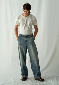 FLY HUMBLE SPORTSWEAR Jeans de Mezclilla Formales para Hombre, Corte Recto, Cintura Media, 100% Algodón, Transpirables, Ligeros, OEM, Venta al Por Mayor - Product Image 4