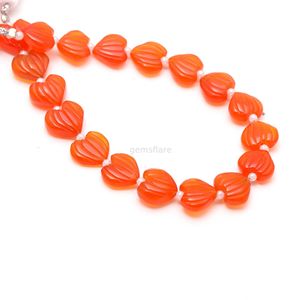 Perles en cornaline naturelle sculptées en forme de cœur, perles en pierre précieuse sculptées à la main pour la création de bijoux, 10-11 mm, par le fabricant, 8 pouces. - Product Image 5