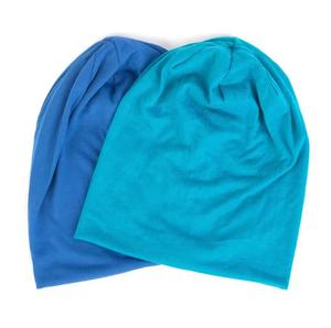 Unisex 100% Acrylic Jacquard <b>Beanie</b> Hat Adjustable 56-58CM Casual Winter Cap for Adults <b>Blue</b> and Turquoise - Product Image 1