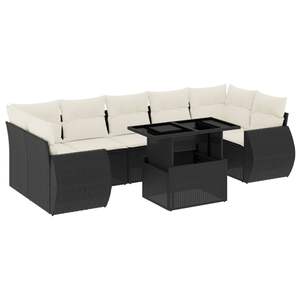 Conjunto de Sofás de Jardín en Negro y Blanco Crema - Product Image 2
