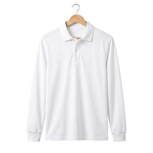 เสื้อเชิ้ตแขนยาวผู้ชายสำหรับฤดูร้อน ผ้าถักปิเก้ สไตล์สมาร์ทแคชชวล ผ้าฝ้ายใยไผ่ ปักลาย รับผลิตแบบ OEM ODM |   โลโก้แบบกำหนดเอง |   ป้องกันการเกิดขุย | - Product Image 1