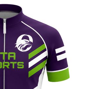 Maillot de cyclisme violet et vert pour hommes, chemise de vélo à manches courtes, vêtements de cyclisme professionnels légers et respirants, entraînement Ridi - Product Image 5