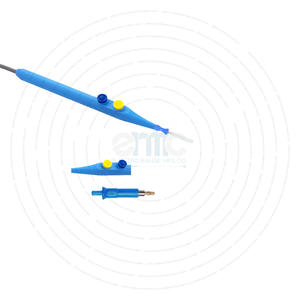 Crayon électrochirurgical bipolaire manuel en acier inoxydable à usage unique avec nettoyeur de pointe et étui - Product Image 3