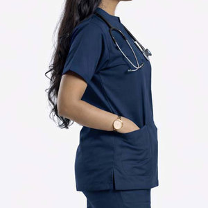 New Arrival Women's Summer Nursing <b>Scrub</b> <b>Tops</b> Slim Fit Short Sleeve Canvas Fabric Custom Color Logo Pockets Design Hospital Use - Product Image 6
