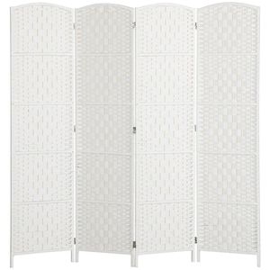 Paravento Pieghevole a Quattro Pannelli Bianco, Divisorio per Camera da Letto, Separatore per Ambienti - Product Image 5