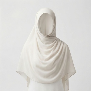 Women Solid Color Chiffon Hijab Breathable Daily Wear Islamic Scarf Shawl - Product Image 1