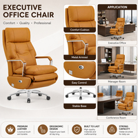 Fauteuil de Direction Inclinable à Dossier Haut avec Repose-Pieds Extensible et Base Pivotante pour Bureau de Direction - Fournisseur