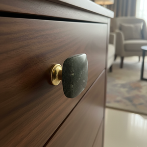 Poignée de meuble AG Elements en marbre vert poli, carrée, minimaliste, durable, pour commode de cuisine, tiroir, 3,7 x 5,5 cm - Product Image 4