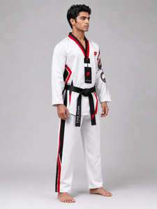 Uniforme de taekwondo premium confeccionado con tela resistente que ofrece comodidad, flexibilidad y un rendimiento confiable en cada día de entrenamiento. - Product Image 3