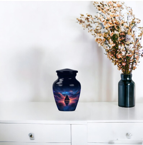 Dark Blue Cremation Urn Decorative <b>Ashes</b> Vase Cosmic Horizon Tree Memorial <b>Keepsake</b> Urn - Product Image 5