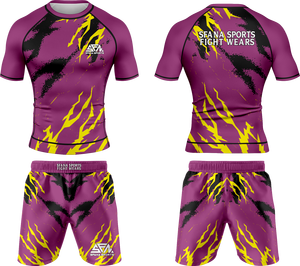 Premium Quality Men No Gi Set Compression Rashguard Shorts Quick Dry MMA BJJ Training <b>Athletic</b> Wear Gear Set - Product Image 4