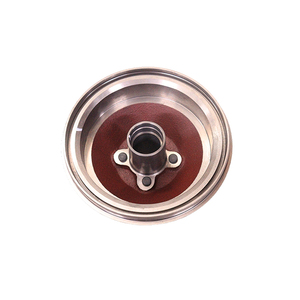 Frein à tambour en acier fabriqué en Inde avec goujons, pièces pour tricycles compatibles avec le modèle RE, pneu 4.00*8, exporté vers Haïti et le Guatemala - Product Image 1