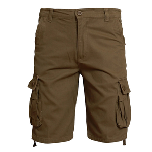 Men's Hot Summer Fashion Cargo Shorts Custom Logo Zipper Multi-Pocket <b>Elastic</b> WaisMen's 100% Cotton Canvas Tactical Shorts - Product Image 6