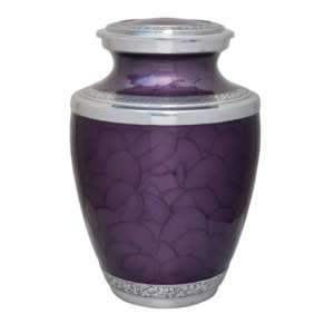 Copper Speckled Cremation <b>Urn</b> with Floral Etched Band and Warm Metallic Finish for Memorial Tribute - Product Image 2