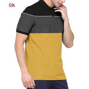 Polo à manches courtes pour homme, coupe classique, design uni avec poche, tissu Oxford respirant, coloris contrastés - Product Image 3