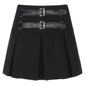Jupes en cuir de vachette vintage pour femmes, taille haute, couleur naturelle, 100% cuir de vachette avec jupe en cuir plissée satinée - Product Image 6