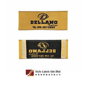 Etiquetas de Estilo Premium de Alta Calidad, Personalizadas, Cosidas, Cortadas con Láser, con Puntas Plegadas, Tejidas, de Damasco, Rectangulares, Personalizables para Bolsas - Product Image 3