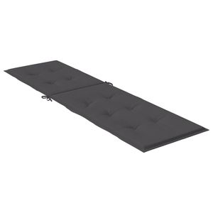 Coussin de chaise longue 100% polyester mélangé anthracite, coussins et oreillers d'extérieur - Product Image 4