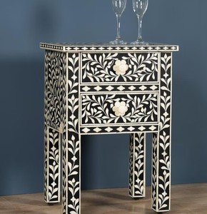 Mesa Consola Moderna de Ágata Negra con Incrustaciones, Hecha a Mano, Ecológica, Ligera, Desmontable, de Lujo, Clásica, con Forma Personalizable - Product Image 1
