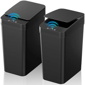 Set di 2 Pattumiere Automatiche Intelligenti da 8,3 Litri con Sensore di Movimento, Senza Contatto, Impermeabili, Design Sottile per Camera da Letto - Product Image 1