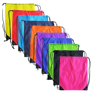 Yellow Waterproof Drawstring Gym Bag Polyester Sports <b>Backpack</b> Reusable Travel Softback for Outdoor Activities - Product Image 4