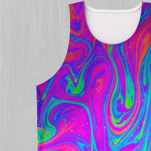 Débardeur pour homme à imprimé psychédélique, col rond, décontracté, respirant, en polyester tricoté, sans manches - Product Image 6