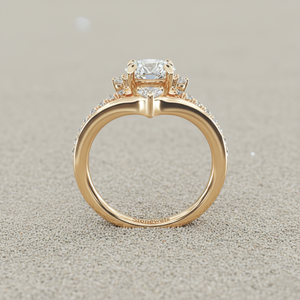 แหวนหมั้นประดับเพชรรูปนกยูง ชุบทองคำสีกุหลาบ พร้อมการรับรองการฝังแบบ Prong Setting - Product Image 2