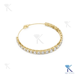 Adjustable Chain Diamond Tennis <b>Bracelet</b> Round Cut 14K 18K <b>Solid</b> Gold Fine Women Luxury Jewelry Supplier Wholesale - Product Image 5