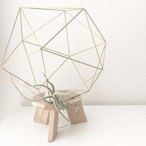 Terrario de Vidrio Geométrico Dorado, Macetero Moderno Hecho a Mano para Decoración de Bodas, Jardines y Viveros - Product Image 1