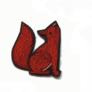 Handmade Luxury Fashion Brooch Red Leaf Heart Brooch Embroidery with Bullion Wire Bead Handcrafted Pin for Clothing Accessory - Product Image 6