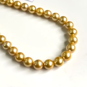 Perles rondes en vrac de perles dorées naturelles des mers du Sud 8-10 mm, haute brillance, pour la fabrication de bijoux, vente en gros de perles des mers du Sud - Product Image 2
