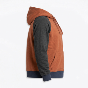 Sweat-shirt à capuche pour homme, manches raglan, couleur unie, coton French Terry, décontracté, coupe classique, avec poche, pour l'automne et l'hiver, en molleton - Product Image 1