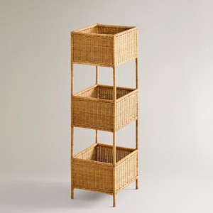 Panier de rangement en rotin naturel à 3 niveaux, écologique, en gros, à prix avantageux - Product Image 6