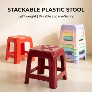 Colorful <b>Plastic</b> Low Stool Stackable Short Chair Street Food Vendor School Canteen Household <b>Garden</b> Bathroom Utility Seat - Product Image 1